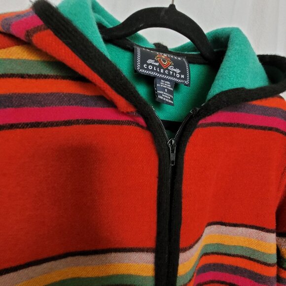 VTG Y2K The Limited Collection Striped Full Zip Blanket Coat Womens Size S - Picture 7 of 10